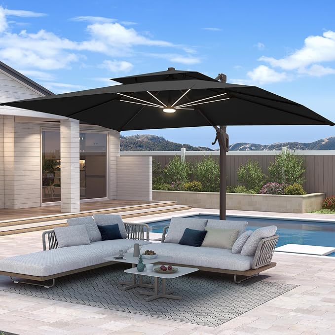 10 X 13 FT Cantilever Patio Umbrella by Unknown