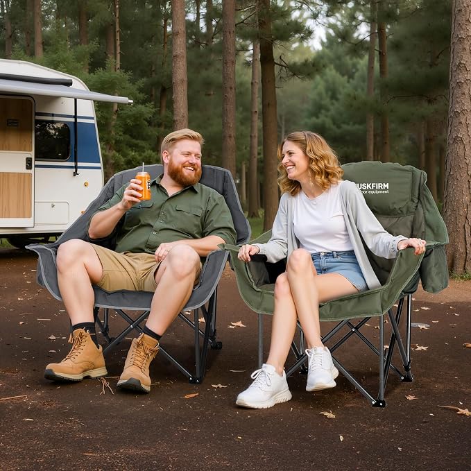 Huskfirm Oversized Camping Chair, Padded Camping Chairs Support 450LBS - Image 2