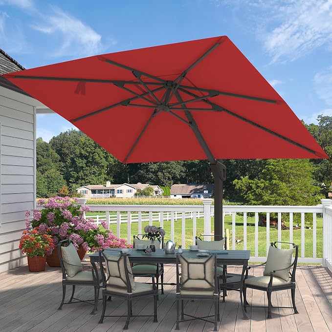 9' X 12' Cantilever Patio Outdoor Umbrella - Image 9