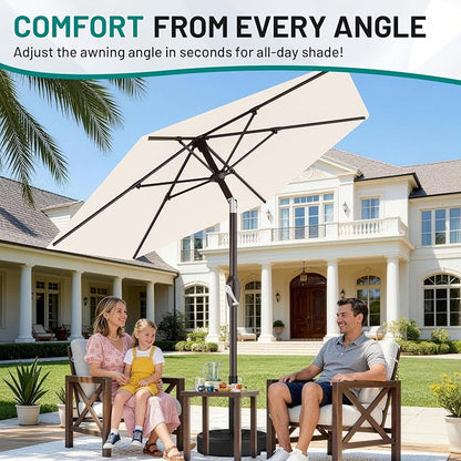 7.5FT Patio Umbrella Table Market Umbrella w/Tilt and Crank, Heavy-Duty Outdoor - Image 6