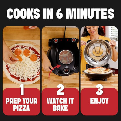 PIEZANO XL 14 Inch Extra Large Crispy Crust Pizza Oven – Family Sized Electric Pizza Oven Indoor Countertop Maker with Stone Heats up to 800˚F for Stone Baked Pizzeria Style at Home