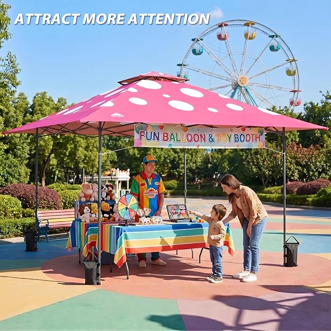 EAGLE PEAK 13x13 Pop Up Canopy Tent, Auto Extended Eaves, Heavy Duty Outdoor - Image 5