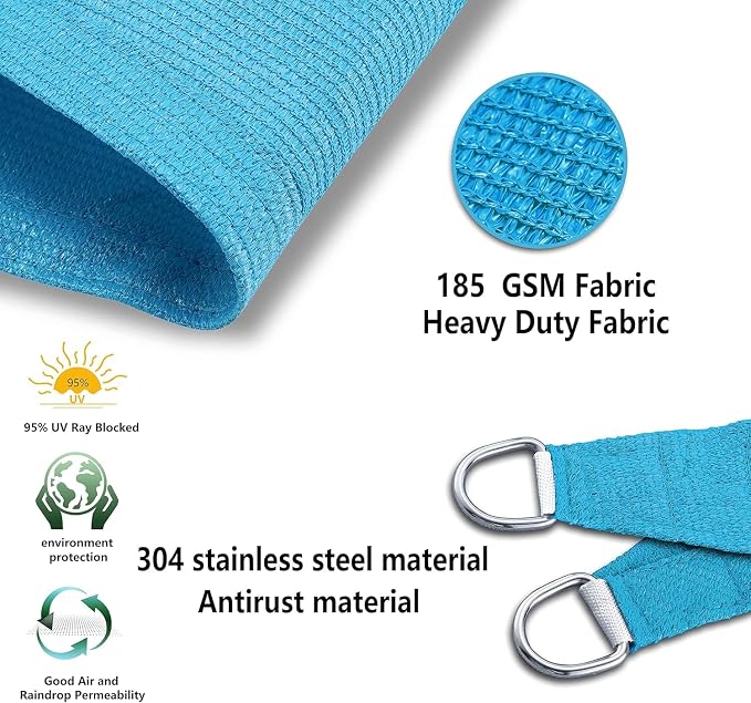 Tronssien Rectangle 6'x10' Sun Shade Sail, 95% UV Blockage Canopy Awning - Image 2