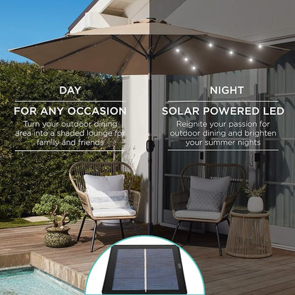Best Choice Products 10ft Solar Polyester LED Lighted Patio Umbrella w/Tilt - Image 3