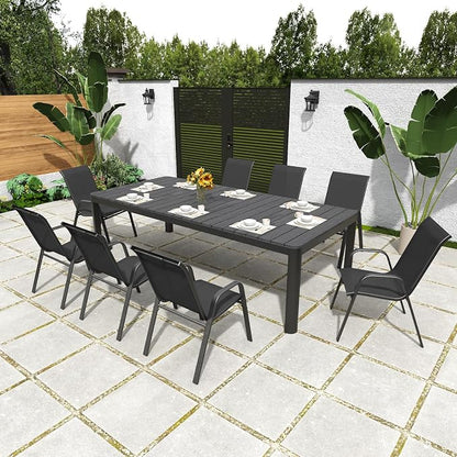 Stackable Patio Chairs Set of 8, Outdoor Chairs Set - Image 3