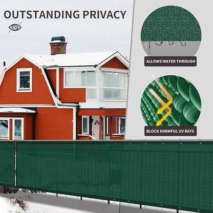 LOVE STORY Custom Size 3'x18' Dark Green Balcony Privacy Screen,UV Block Privacy Fence Screen,90% Shield for Outdoor Pool Garden Apartment Railing