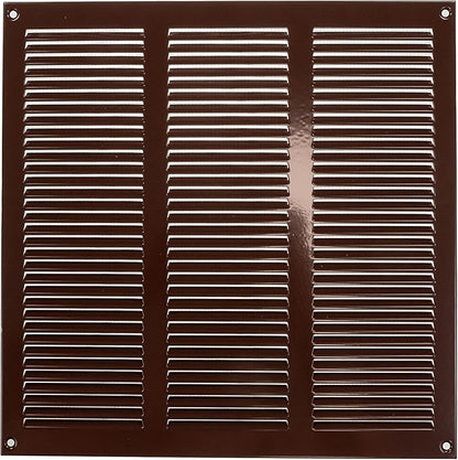 Repa Market 12x12 Inch Air Vent Cover/Brown Galvanized Steel Louvered Grill Cover with Mesh Screen/Wall or Ceiling Vent/Durable Flush Mount HVAC Register for Indoor and Outdoor Ventilation