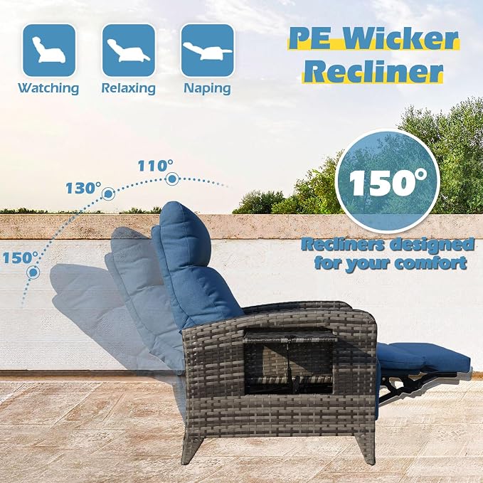 Upgraded Outdoor Recliner Chair, Reclining Patio Chairs - Image 3