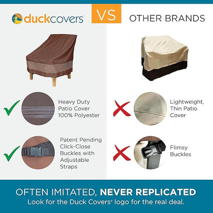 Duckcovers Ultimate Waterproof Rectangular/Oval Patio Table with Chairs Cover, 94 Inch