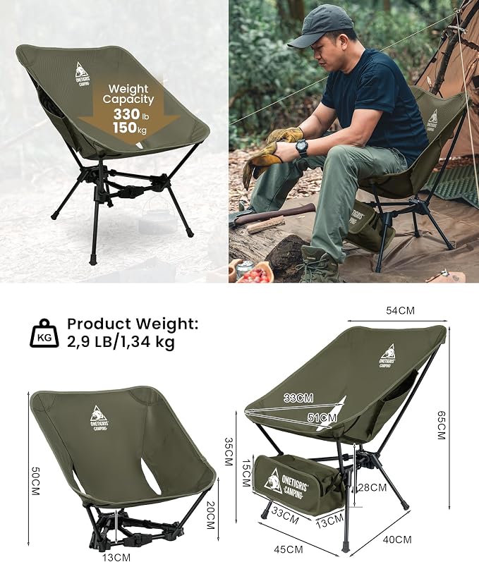 ONETIGRIS Tigerblade Camping Chair, Lightweight Folding Backpacking Hiking Chair - Image 3