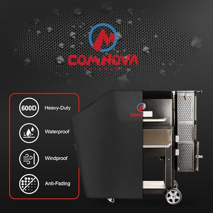 Comnova Grill Cover for Masterbuilt Gravity Series 1050 Digital Charcoal Grill and Smoker, Waterproof & Heavy Duty, 600D Charcoal Grill Cover for MB20040220, Black (61" x 21" x 48")
