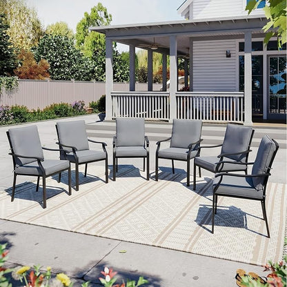 LVUYOYO Outdoor Patio Dining Chairs Set of 6, Metal Stackable Chairs Set - Image 2