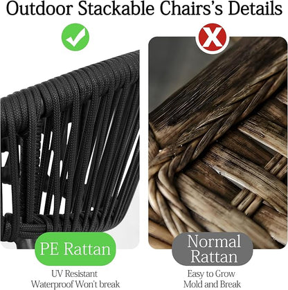TWT Patio Dining Chairs Outdoor Stackable - Image 5