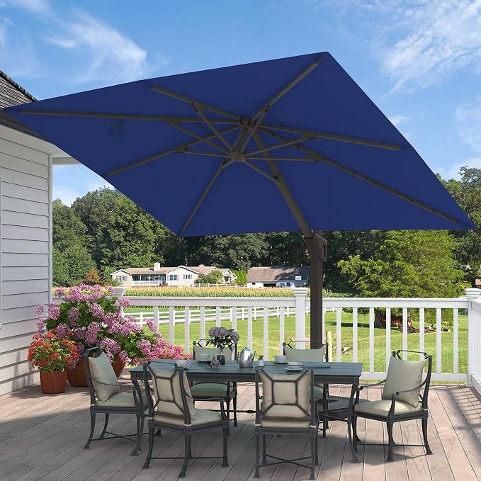 9' X 12' Cantilever Patio Umbrella Rectangular Outdoor Umbrellas | Heavy Duty - Image 8