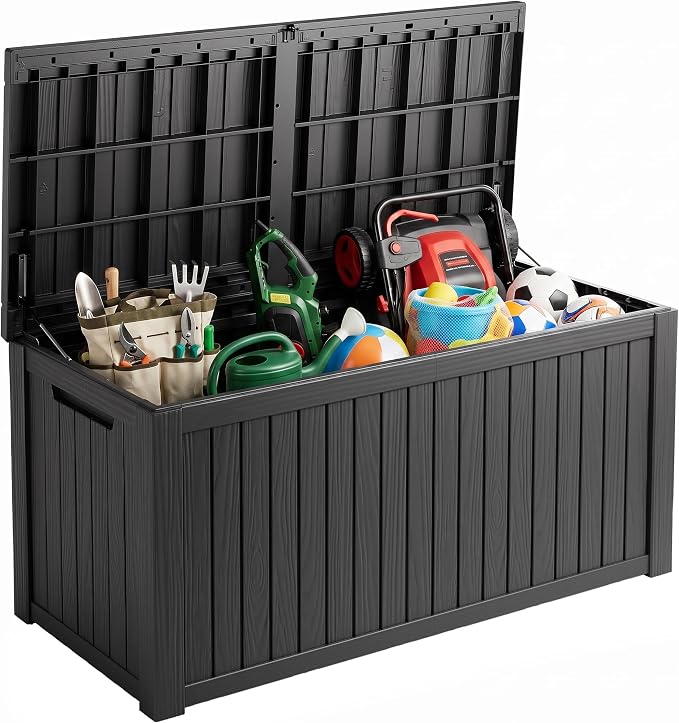 Outdoor Storage Box, 200 Gallon Waterproof Deck Box, Premium Hydraulic Cushion by GraceYourYard