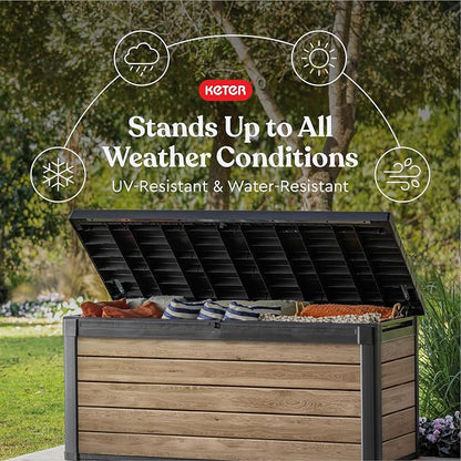 Keter Signature Collection 150 Gallon Resin Deck Box Organization and Storage - Image 3