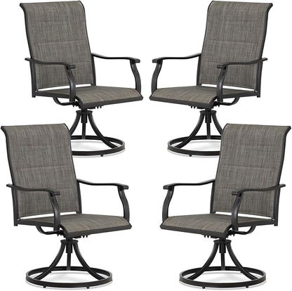 Outdoor 360-degree Swivel Dining Chairs Set of 4, Ergonomic Designed, Breathable by Aoodor