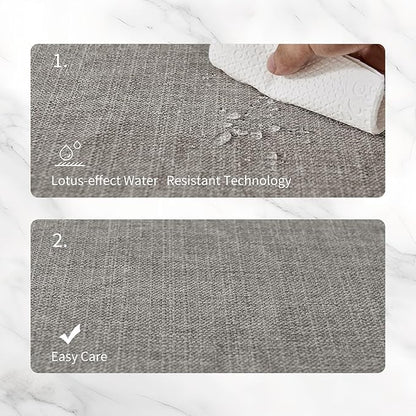 BALCONY & FALCON Placemats Set of 4 Faux Linen Cloth Place Mats Washable Waterproof Wrinkle Resistant Table Placemats for Dining Kitchen Farmhouse Indoor & Outdoor Use(Taupe Gray, 13.8”x 17.7”