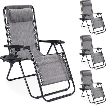NEWBULIG Zero Gravity Chairs Set of 4, Folding Lounge Recliner Chair | Portable by NEWBULIG