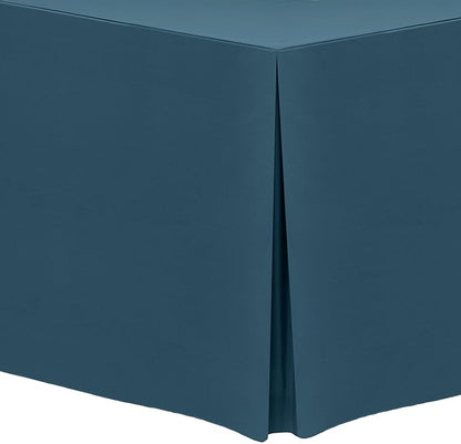 Ultimate Textile -2 Pack- 5 ft. Fitted Polyester Tablecloth - Fits 30 x 60-Inch Banquet and Folding Rectangular Tables - 42" H, Wedgewood Blue