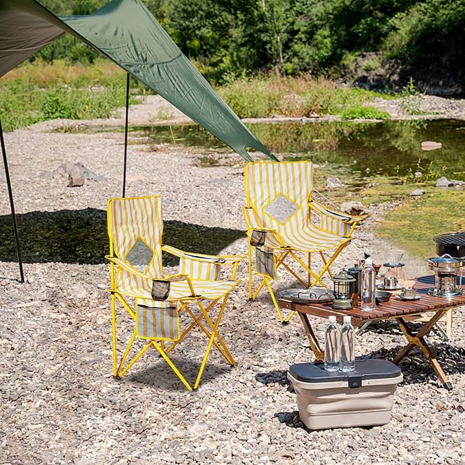 Nazhura 4 Pack Outdoor Camping Chairs Folding/Foldable/Portable - Image 2