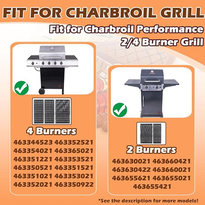 17" Infrared Grill Grates for Charbroil Performance 4 Burner 463365021 463352521 463354021 463365522, Porcelain Steel Emitter Plate for Charbroil Grill Replacement Parts G426-0004-W1 G426-0005-W1
