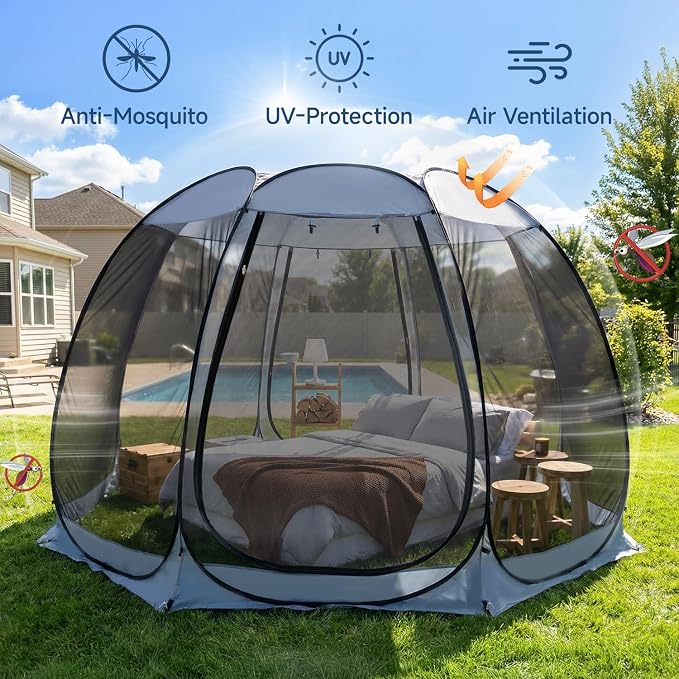 Alvantor Pop Up Screen House Tent, Instant Outdoor Gazebo - Image 3