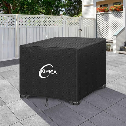 Kipiea Square Fire Pit Cover - Upgraded 600D Strong Tear Resistant, 100% Waterproof Fire Pit Table Cover, UPF 50+ Outdoor Firepit Cover Square Fading Resistant, 28" L x 28" W x 25" H