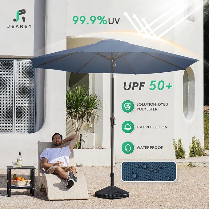 JEAREY 9FT Outdoor Patio Umbrella, Market Umbrella - Image 3