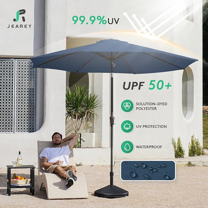 JEAREY 9FT Outdoor Patio Umbrella, Market Umbrella - Image 3