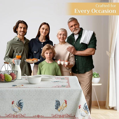 Maison d' Hermine Table Cloth Rectangle Table 100% Cotton 60 x 108 Inches Tablecloth Reusable Decorative Everyday Use for Dining Room, Farmhouse, Home Party, Festive & Wedding Spring Summer - Campagne