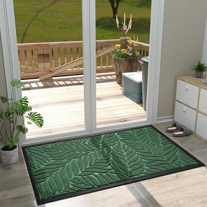 Yimobra 47x32 Large Door Mat Outdoor Indoor, All-Season Waterproof Door Mat Outside Entrance, All-Weather Non-Slip Outside Doormat for Garage Patio Entryway, Green