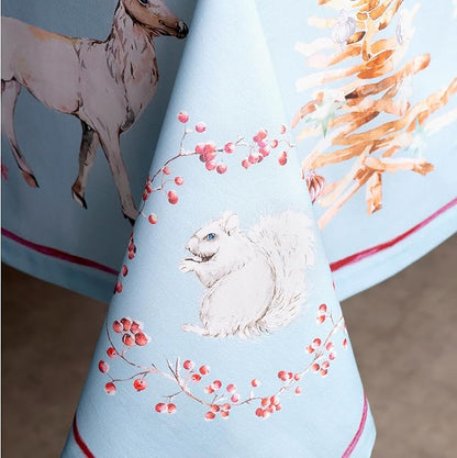 Maison d' Hermine Table Cloth Rectangle Table 100% Cotton 60 x 90 Inches Fall Tablecloth Reusable Everyday Use for Thanksgiving Christmas Decorations Dining Farmhouse Party (Fairy Tale Forest)