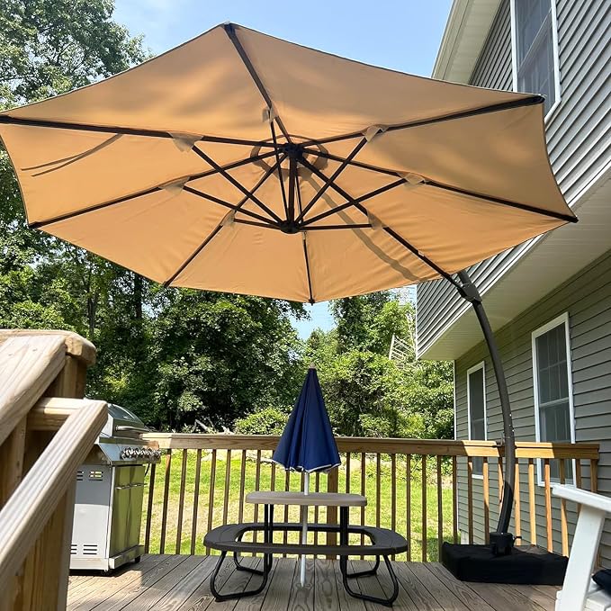 Aoxun 11 FT Cantilever Umbrella, Patio Large Aluminum Offset Umbrella Windproof - Image 9