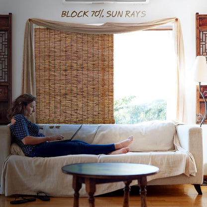 Bamboo Roll-up Shade, 2 Pack Roller Shutters Retro Curtains - Image 4