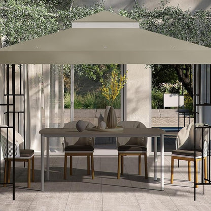 10x10 FT Gazebo Replacement Top, Canopy Replacement Cover Double Tiered - Image 5