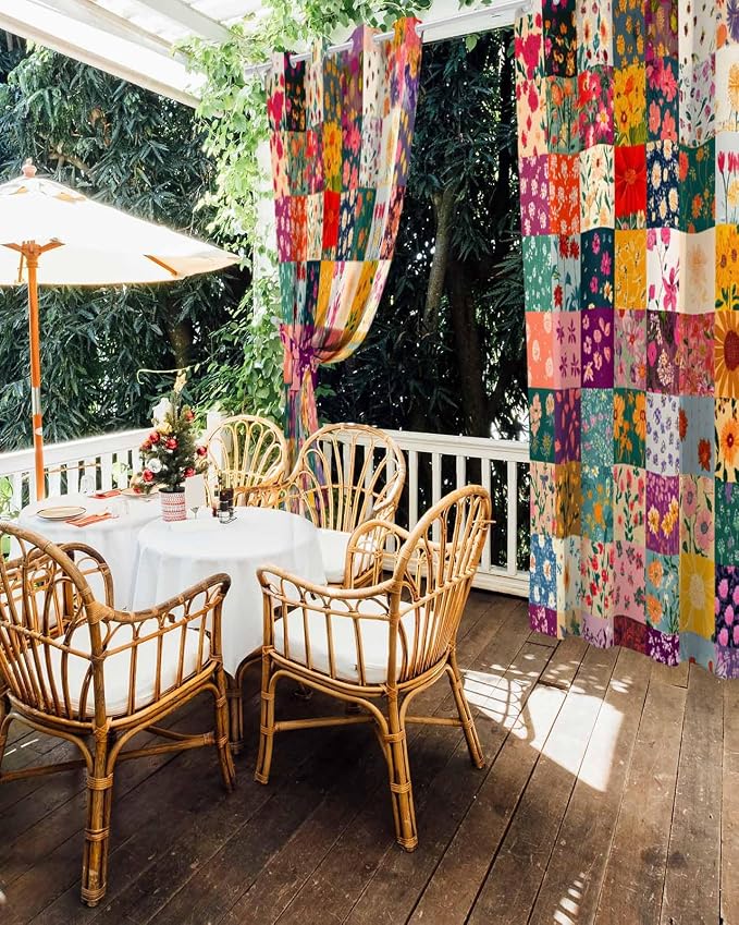 Vintage Flowers Outdoor Curtains - Image 5