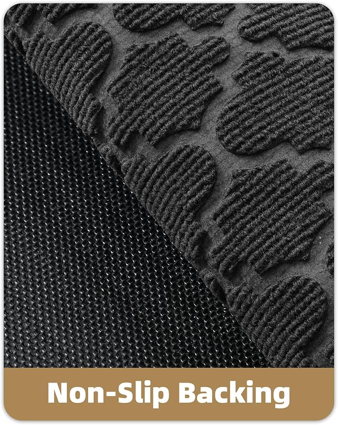 Color&Geometry Front Door Mat Outside Entrance, Heavy Duty Non Slip Low Profile Doormat for Entryway, Trap Dirt and Moisture Welcome Mats All-Weather, Easy Clean, Patio, Garage, 24"x36" Grey