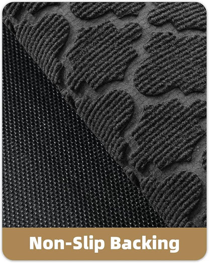 Color&Geometry Front Door Mat Outside Entrance, Heavy Duty Non Slip Low Profile Doormat for Entryway, Trap Dirt and Moisture Welcome Mats All-Weather, Easy Clean, Patio, Garage, 24"x36" Grey