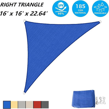 ASTEROUTDOOR Sun Shade Sail Triangle 16' x 16' x 22.64' UV Block Canopy - Image 2