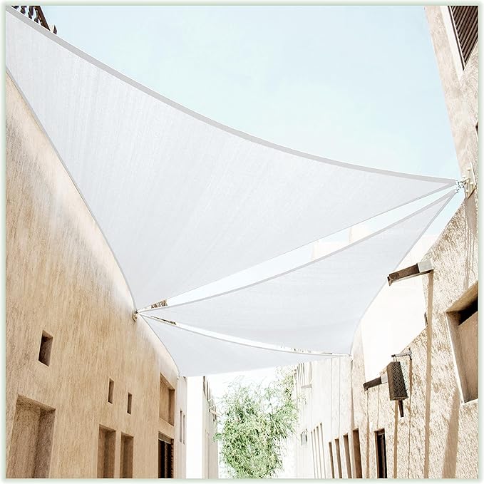 ColourTree 18' x 18' x 18' White Sun Shade Sail Triangle CTSLT18 by ColourTree