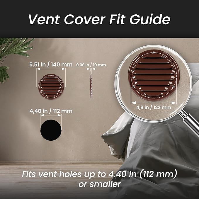 Repa Market 4 Inch (Opening Dimensions) Air Vent Covers/Brown Galvanized Steel Return Air Grille/AC Vent Cover/Wall or Ceiling HVAC Registers Grilles & Vents for DIY & Home Improvement