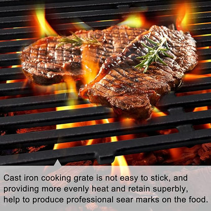 Adviace 17.5 Inch 7638 Cast Iron Grill Grates Replacement for Weber Spirit I & II 300 Series, Spirit E/S-310, E/S-320, E/S-330, Genesis Silver B/C, Spirit 700, Genesis Gold B/C, Genesis Platinum B/C.