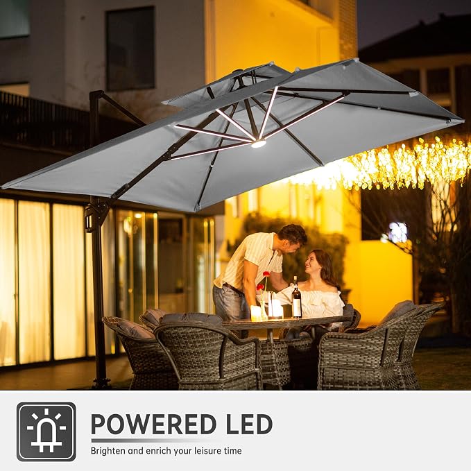 10x13FT Cantilever Patio Umbrella - Image 3
