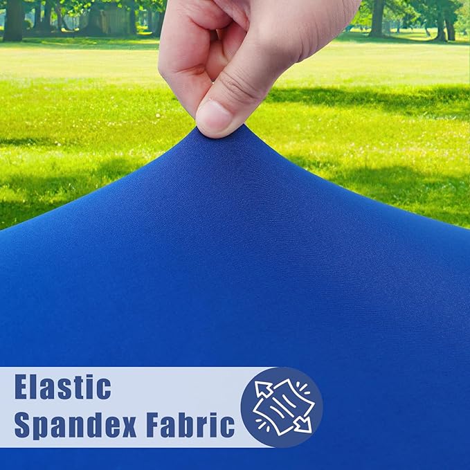 Spandex Square Table Cloth 6 Pack, Elastic Fitted Tablecloths for Picnic, Stretch Washable Patio Table Cover for Outdoor, Camping, Banquet and Parties (Blue, 34"x34")
