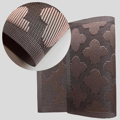 Vinyl Placemats Set of 4, Easy to Clean Plastic Washable Table Mats Heat-Resistant Placemats for Dinner Table (Brown)