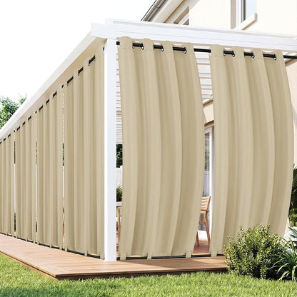 Outdoor Curtains for Patio Waterproof 6 Panels, Porch Sun Shade | Weatherproof by RichSets