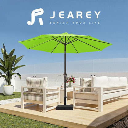 JEAREY 10 ft Outdoor Patio Umbrella w/Tilt and Crank, Apple Green | 8 Sturdy - Image 6