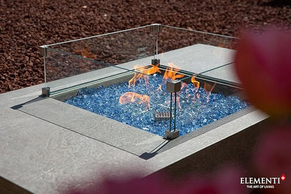 All Fire Table Pit Wind Screens and Stainless Steel Buner Lid from Eelemeti | Eelemeti Plus and Modeno (Wind Screens, Square 23.6" WS - 020)