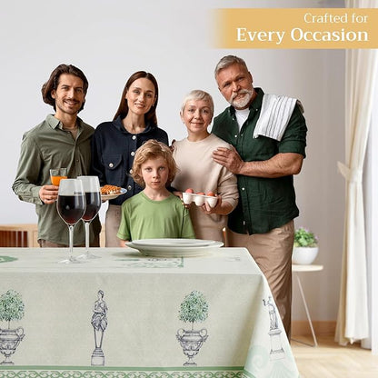 Maison d' Hermine Table Cloth Rectangle Table 100% Cotton 60 x 90 Inches Tablecloth Reusable Decorative for Dining Room, Farmhouse, Home, Party, Festive & Wedding Spring Summer - Jardin Du Roy